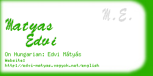 matyas edvi business card